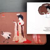 中国风丝绸鼠标垫特色工艺礼品唐朝名画簪花仕女原创意出国送老外