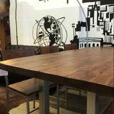 餐桌餐桌椅多功能美式乡村组装做旧松木可伸缩长方形原木办公桌