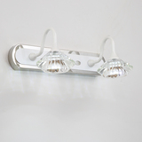 戈帝 欧式镜前灯LED卫生间化妆灯简约现代不锈钢水晶镜前灯具D62