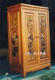 东南亚风格榆木衣柜衣橱原木家具泰式实木雕花定制卧室衣柜储物柜
