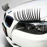 《买二送一》3D立体假睫毛汽车饰品车贴灯眉大灯个性搞笑甲壳虫QQ