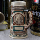 【勃兰登堡门】德国陶瓷啤酒杯 带把创意浮雕超大扎啤杯马克杯