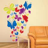 创意彩色蝴蝶贴纸墙贴画学校教室卧室手绘艺术时尚房间装饰可移除