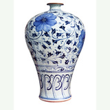 明清古典仿古官窑青花瓷器 景德镇陶瓷花瓶摆件 书房客厅装饰品