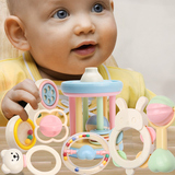 谷雨婴儿摇铃玩具新生儿宝宝益智婴幼儿牙胶手摇铃0-3个月组合
