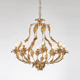 【最灯饰】美式全铜水晶叶子设计师卧室客厅奢华复古别墅艺术吊灯