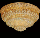 S金色客厅水晶灯圆形 大气led欧式卧室大厅餐厅吸顶灯具1.2 1.5米