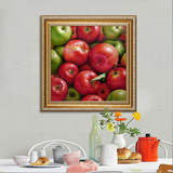餐厅油画水果静物苹果装饰画写实手绘挂画墙画饭厅单幅画有框壁画