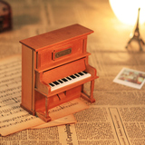 木质钢琴音乐盒八音盒木制立式小钢琴模型创意双鱼座生日礼物女生
