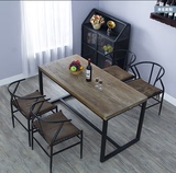 美式复古实木铁艺餐桌椅组合咖啡桌酒吧桌办公桌洽谈桌