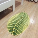 新品绿色树叶涤纶TPE浴室防滑地垫脚垫地毯 入门垫厨房垫