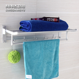 包邮 太空铝浴巾架活动折叠毛巾架太空铝浴室毛巾杆卫生间置物架
