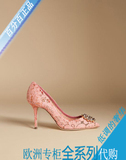 欧洲代购DolceGabbana杜嘉班纳DG女鞋水晶装饰 蕾丝高跟 粉红色