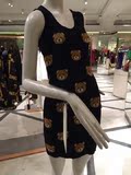 意大利代购  Moschino 16春夏新款 可爱小熊无袖背心毛衣连衣裙女