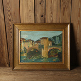 【西洋古董老旧货】vintage 欧洲老油画1935年 墙面装饰 复古收藏