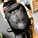 个性男士双肩包女背包超大容量书包电脑包铆钉韩版潮时尚PU旅行包