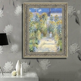 大芬村欧式风景油画手绘客厅装饰画有框画玄关挂画 向日葵花园景