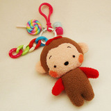 小猴子钥匙扣毛绒包邮猴年吉祥物纯手工汽车钥匙链包包挂件萌可爱