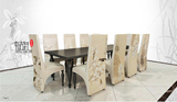 现代新中式家具 实木花鸟古典艺术餐桌椅 欧式会所售楼部休闲椅