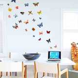 卧室墙贴 动物贴纸创意家具 电器 冰箱橱柜空调贴画装饰 彩色蝴蝶