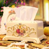 名拉 奢华欧式客厅纸巾盒陶瓷田园创意家居日用装饰品复古抽纸盒