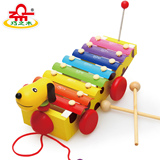 新款8音阶小黄狗手敲琴 幼儿童宝贝音乐器玩具12个月18个月2-3岁