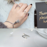 韩国定制S925纯银仿古素银麻花绞绳双天然淡水珍珠开口戒指指环