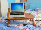 笔记本电脑桌书桌懒人桌折叠散热床上用大小号带抽屉木质竹包邮