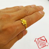 黄金999玫瑰花戒指 镀金女指环不掉色18K 欧币首饰代购沙金饰品