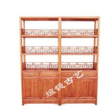 特价中式明清仿古典实木家具榆木四层书架书柜茶叶架展示架多用架