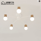 日式实木客厅主次卧室吸顶灯现代简约艺术创意韩式橡木餐厅吊灯具
