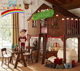 七彩精灵创意儿童家具极美家具房子床美式乡村床实木儿童床树屋床