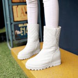 雪地靴女韩版厚底公主白色套筒保暖冬季加厚中筒靴平底短靴冬天鞋