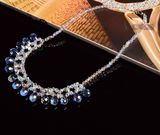 绝美奥地利水晶淡蓝水滴型水晶韩版女式锁骨颈链新款饰品甜美范儿