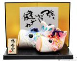 日本代购 日式和风创意陶器家居饰品桌面摆件鯉幟 土鈴鲤鱼 贺礼