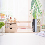 桌面实木小书架宜家简易桌上置物架学生儿童创意办公实木书架特价