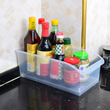 日本进口橱柜收纳盒厨房调味瓶收纳筐带滑轮零食筐储物整理收纳框