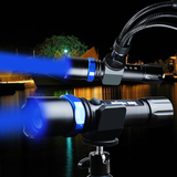 菲莱仕户外旅行蓝光灯强光手电筒式夜钓鱼灯LED可充电支架