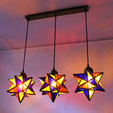 餐厅吊灯餐厅灯 创意个性吊灯餐吊灯 三头led彩色星星吧台吊灯