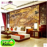 客厅沙发电视背景墙纸现代中式古典壁纸清明上河图无缝大型壁画