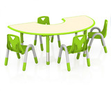 厂家直销幼儿园桌椅海基伦波特月亮造型桌子可以调高度儿童学习桌