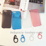 BABYCASE*日本 简单马卡龙色带挂钩iphone6 plus软壳手机壳全包边