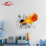新贸3D立体墙效果贴画篮球背景装饰可移除沙发创意墙上墙贴纸卧室