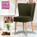 现代简约宜家家用软包实木组装靠背餐椅 布艺酒店咖啡厅 餐桌椅子