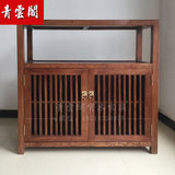 新中式家具餐柜黑胡桃餐边柜实木碗柜现代简约储物柜门厅柜定做