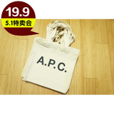 2015新款日单A.P.C手提帆布购物袋单肩包apc包印花字母