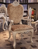 欧式椅子 板凳 实木布艺 新古典雕花餐椅 餐厅家具高档绒布椅子