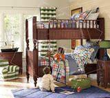 美式实木儿童床双层床上下床高低床子母母子床上下铺松木带爬梯床