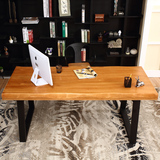 简约现代铁艺实木办公桌会议桌餐桌电脑桌写字台书桌桌子台式长桌