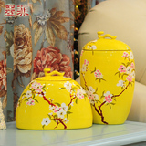 手作 手绘收纳罐摆件家居装饰工艺品现代简约陶瓷创意储物罐子